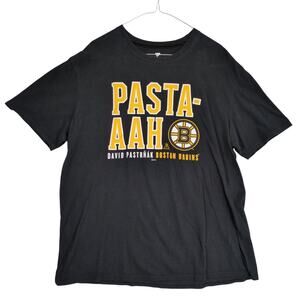 Fanatics Boston Bruins Men's XL Black T-Shirt David Pastrnak Pasta-Aah NHL Fan